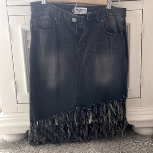 Black Denim Skirt